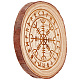 素朴な木製スライス振り子ボード  五芒星と葉っぱの模様の振り子板  チャクラテーマ  80~120x9mm DJEW-WH0010-86K-1
