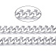 アルミニウム ダイヤモンド カット ファセット カーブ チェーン  キューバチェーン  溶接されていない  銀  21x15x4.5mm CHA-N003-20S-2