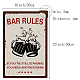 CREATCABIN Bar Rules Sign Vintage Tin Signs Funny Metal Tin Sign Wall Art Garden House Plaque for Home Garden Kitchen Bar Pub Living Room Office Garage Poster Plaque 8 x 12inch AJEW-WH0157-296-2