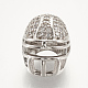 Perles de casque de football en zircone cubique micro pave en laiton ZIRC-S061-52P-1
