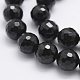 Naturali nera perle di tormalina fili G-J373-26-10mm-2