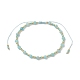 Bracelet réglable en perles tressées en amazonite naturelle et en verre BJEW-JB10137-07-1