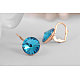 Real Rose Gold Plated Fashion Tin Alloy Austrian Crystal Leverback Earrings EJEW-AA00057-48-3