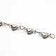304 cadenas hechas a mano del corazón de acero inoxidable STAS-O076-03-1