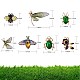 Set di spille smaltate per insetti misti in stile 9 pz 9 JEWB-SZ0001-51-7