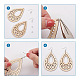 Kits de fabrication de boucles d'oreilles pendantes en bois de bricolage cheriswelry DIY-CW0001-16-4