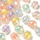 60 pièces 6 couleurs placage uv arc-en-ciel perles acryliques irisées OACR-CJ0001-36-3