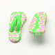 Handmade Polymer Clay Slipper Flip Flops with Flower Beads for Pendant Making CLAY-Q215-08-2