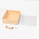 木製収納ボックス  アクリル透明カバーとハンドル付き  正方形  バリーウッド  2.25x8.5x26cm CON-B004-01B-4