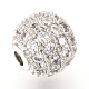 Perles de zircone cubique micro pave en Laiton ZIRC-Q013-8mm-142P-2