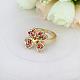 Fashion Jewelry Exquisite Tin Alloy Czech Rhinestone Clover Finger Rings For Women RJEW-BB14043-8G-3