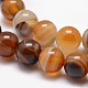 Agata a strisce naturali / fili di perle di agata fasciate G-K166-13-8mm-02-3