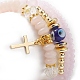4 pièces 3 style lampwork mauvais œil & verre & synthétique hématite perles extensibles ensemble de bracelets BJEW-JB09144-02-5