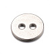 201のステンレス製のボタン  2穴  フラットラウンド  ステンレス鋼色  12x1mm  穴：2mm X-STAS-D429-77-1
