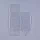透明なプラスチックポリ塩化ビニール箱のギフト包装  防水折りたたみボックス  正方形  透明  21.4x14x0.1cm  箱：7x7x7センチメートル CON-WH0060-01B-2
