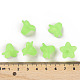 Green Frosted Transparent Acrylic Flower Beads X-PLF018-05-4