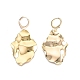 Brass Twist Oval Dangle Leverback Earrings for Women EJEW-N012-56-1