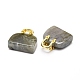 Natural Labradorite Brass Pendants KK-E274-01G-04-3