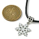 Ожерелья из сплава с эмалью в виде снежинок NJEW-JN04538-01-3