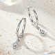 Boucles d'oreilles créoles en forme de losange en zircone cubique transparente FZ2650-2-2