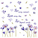 Superdant 紫色の花の壁の装飾ライブウォールステッカー愛笑いリムーバブルデカール剥がして貼るもっとスペースが必要 diy ウォールアート装飾デカール壁画 DIY-WH0228-684-1