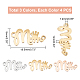 UNICRAFTALE 12pcs 3 Colors Word Mom and Crown Charm Stainless Steel Mother's Day Pendants Hypoallergenic Link Charm for Jewelry Making 1.2mm Hole STAS-DC0004-49-5