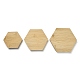 3 Stück 3 Größen Bambus mit PU-Leder-Schmuck-Display-Tablett-Sets ODIS-B001-01-2