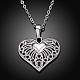 Silver Plated Brass Heart Pendant Necklaces for Women NJEW-BB00830-3