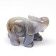 Natural Grey Agate 3D Elephant Home Display Decorations G-A137-B03-04-1
