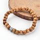 Buddha Head Wood Beaded Stretch Kids Bracelets BJEW-JB02222-2
