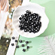 Perles de lettres acryliques artisanales noires SACR-YW0001-18-5