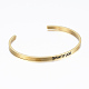 304 Stainless Steel Inspirational Cuff Bangles BJEW-K173-15G-2