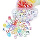 302Pcs 9 Style Transparent & Opaque Rainbow Iridescent Acrylic Beadss Plated and Enamel MACR-CJ0001-55-4