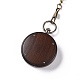 Orologio da taschino in legno di ebano con catena barbazzale e clip in ottone WACH-D017-A17-01AB-03-3