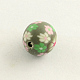 Perles en pâte polymère avec motif de fleurs manuelles CLAY-Q174-12-2