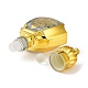 アラビア風ガラスローラーボールボトル  ランダムな模様のエッセンシャル オイル詰め替えボトル  パーソナルケア用  ゴールドカラー  容量：10ml（0.34fl.oz） BOTT-PW0010-006-3