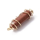 Natural Red Jasper Copper Wire Wrapped Pendants PALLOY-JF02535-04-4