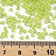 12/0グレードの丸いガラスシードビーズ  透明色の虹  緑黄  12/0  2x1.5mm  穴：0.9mm  約30000個/袋 SEED-Q010-F548-3