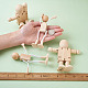 未完成の空白の木製ロボットおもちゃ  DIYの手塗りの工芸品のため  湯通しアーモンド  112x106x37mm  10個/セット AJEW-TA0001-03-7