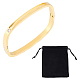 Unicraftale 1pc bracelet à charnière rectangle en zircone cubique transparente BJEW-UN0001-37G-1