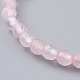 Natural Rose Quartz Beads Stretch Bracelets BJEW-JB04676-01-3