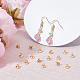 50Pcs Brass Bead Cap Bails Real 24K Gold Plated 6mm Bead Cap Connectors End Cap Beads Clasps Charm Round Bails with Loop Findings for Earring Necklace Jewelry DIY Craft KK-HY0003-03-3