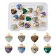 Fashewelry 16pcs 8 estilos encantos de piedras preciosas naturales y sintéticas G-FW0001-34-1
