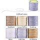 JEWELEADER 6 Colors About 600 Yard Rattail Nylon Cord 0.8mm Chinese Knotting Cord Braided Macrame Thread Beading String for DIY Jewellery Making Kumihimo Bracelets - Light Colors NWIR-PH0001-12-3