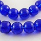 Perles en verre bleues rondes 6mm X-GR6mm25Y-1