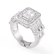 Adjustable Brass Micro Pave Clear Cubic Zirconia Cuff Rings RJEW-L098-002P-2