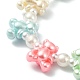 Lindo oso acrílico y pulseras elásticas con cuentas de perlas de plástico ABS para niños BJEW-JB09475-3