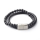 Natural Mixed Stone Round Beads Multi-strand Bracelets BJEW-JB06566-4