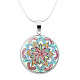 Collar con colgante de cúpula de flor de mandala de vidrio MAND-PW0001-02B-1