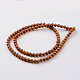 Dyed Natural Fossil Beads Strands G-E328-4mm-14-3